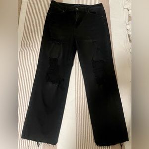 Risen straight leg black jeans size 11/30